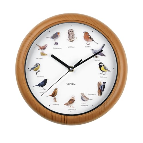 Vogeluhr mit 12 verschiedenen Singvogelgesängen
