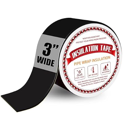 Pipe Insulation, Foam Pipe Insulation Tape, Pipe Insulation Wrap, Pipe Wrap, Outdoor Water Pipe Insulation, Heat Tape for Water Pipes, AC Line Insulation, 3in x 15ft, Black