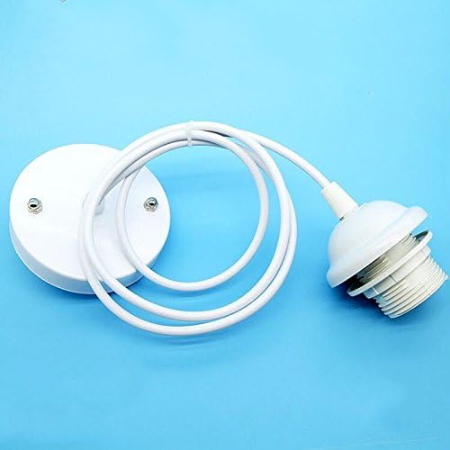 Ceiling Black White E27 Lamp Holder Chandelier Light Bulbs Screw Base Socket 1.2meter Wire X2 - (Color: White Base Type: E27)