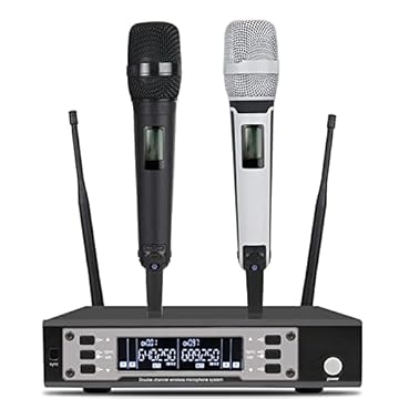 SOMLIMI original EW135G4 Sem Fio Microfone Profissional para Cantares Performances dePalco Karaoke Conferenciada lgreja Palestra (135-Preto+Branco)