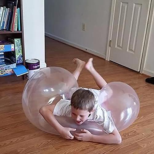 6 Pack Outdoor Fun Inflatable Bubble Ball Bubble Ball for Water Large Transparent Balloon Inflatable Ball Soft Rubber Ball for Outdoor Indoor Play