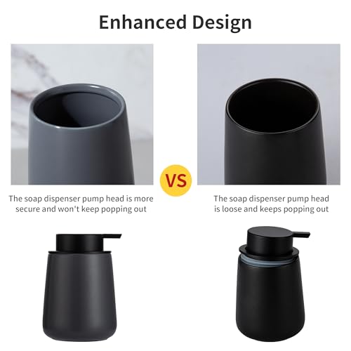 Image of Enra Foaming Soap Dispenser,12 oz Foam Ceramic Hand Soap Dispenser, for Bathroom,Kitchen with Easy-to-Press Pump (Gray Foam Type)