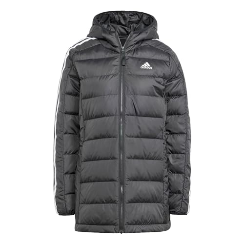 XS) adidas Donna Essentials 3-Stripes Light Down Hooded Parka