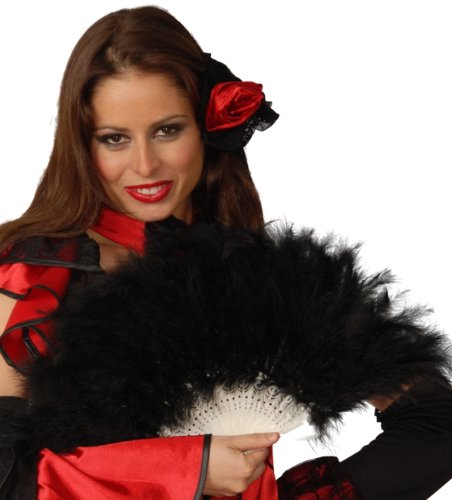 Preisvergleich Produktbild Guirca Schwarzer Feder-Lüfter mit Kunststoff Rahmen