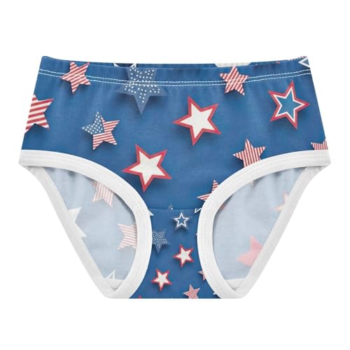 Toddler Panties, Stars Blue Cotton Underwear Girls, 2T–8 Years