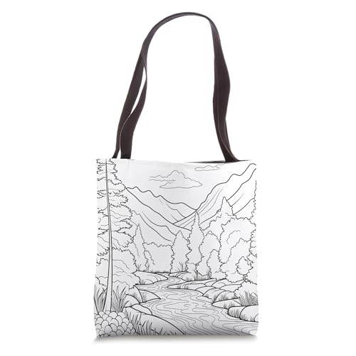 Bolso tote para colorear tú mismo: diseño natural para adultos miniatura 1