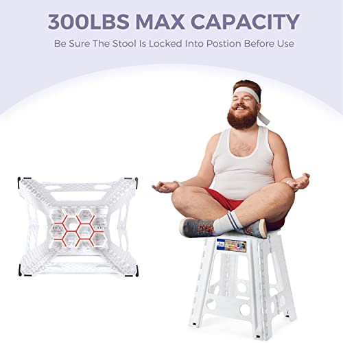Acko Folding Step Stool For Adults And Kids 18 Inch Stool Non Slip Step Stool Folding Heavy Duty Plastic Foldable Stepstool, Step Stools Hold Up To 300Lb Stepping Stool 1 Pack #TOP2