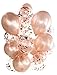 Produktbild Konfetti Luftballon Set in rosegold metallic  20 Stück  Partydeko Ballons für Geburtstag, JGA, Taufe, Hochzeit, Baby-Shower & Silvester
