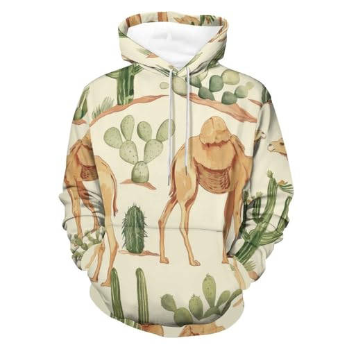Hoodie Chameau Cactus taille S pullover à manches longues pour homme et femme