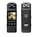 Action camera con obiettivo girevole 1080P con clip posteriore magnetica, action cam portatile per rilevamento del movimento, compatta 128 G con display da 1,3 pollici (L13WIFI)