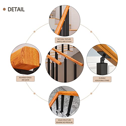 Rambarde extérieure en bois et fer forgé pour escalier de jardin et villa