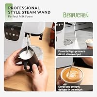 BENFUCHEN Espresso Kaffeemaschine mit Mahlwerk, 20 Bar, 20 Mahlgrade, Touchscreen, Milchaufschäumer, 220g Bohnenbehälter, 800ml Wassertank, Filter Kaffee & Espresso Kombination,Weiß – Ansicht 6