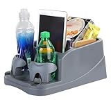 Zinytrae Universal Big Center Console for Cars, Trucks, Minivans, SUVs, Car Console Organizer with 2 Adjustable Cup Holders, Seatbelt for Secure Hold Car Seat Organizer, Truck Floor Console