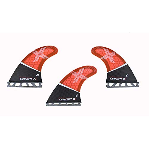 Conceptx X Kite Surf Fins Waveblade Honeycomp Finne Lot de 3 Verres en Carbone G5 Cover