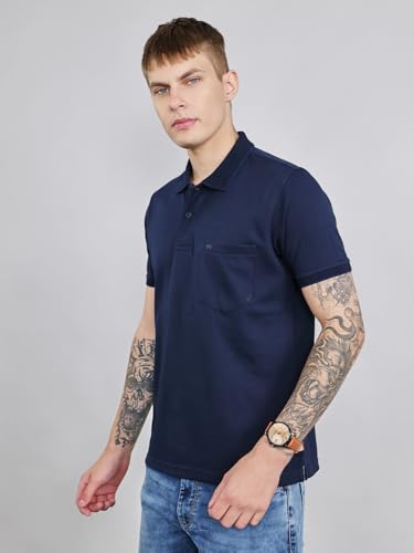 Image of Monte Carlo Mens Regular Fit Half Sleeve Solid Polo Neck T-Shirt (Pack of 1)