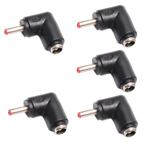 Pack de 5 adaptadores conector DC ángulo 90° 3.5x1.35mm macho a 5.5x2.1mm hembra miniatura 1