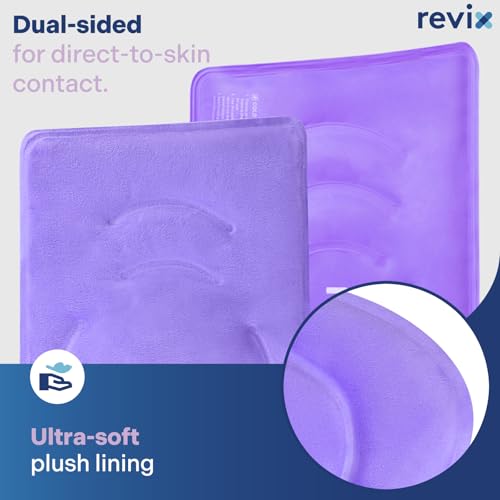 Image of REVIX XL Knee Ice Wrap Around Entire Knee, Gel Ice Pack for Muscle Ache, Cold Pack to Reduce Discomfort and Promote Flexibility, Soft Plush Linings, Purple