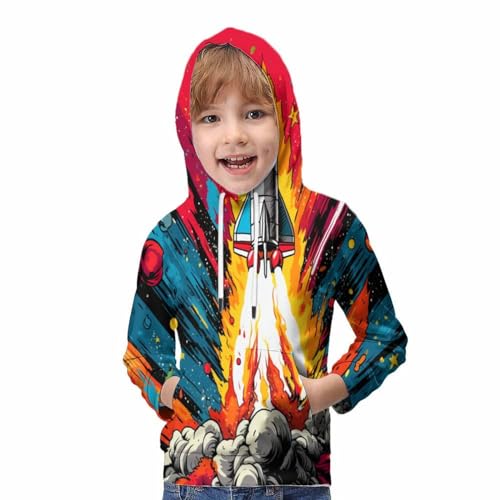 Sweat à capuche fusée 3D pour ado de 11 à 13 ans - 5