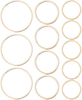 MILISTEN 60pcs Round Earring Circle Charms Hollow Charms Pendants Round Open Bezel Frame Earring Frames for Jewelry Making (Golden)