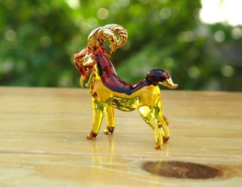 Handmade Goat Art Glass Blown Pet/Wild Animal Figurine #TOP3