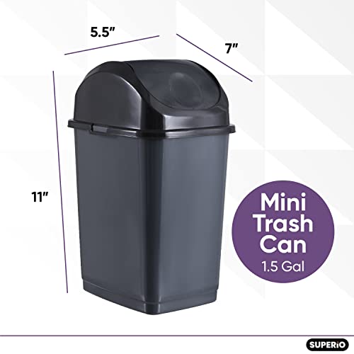 Mini caneca de plástico Superio 1.25 galones con tapa basculante miniatura 2