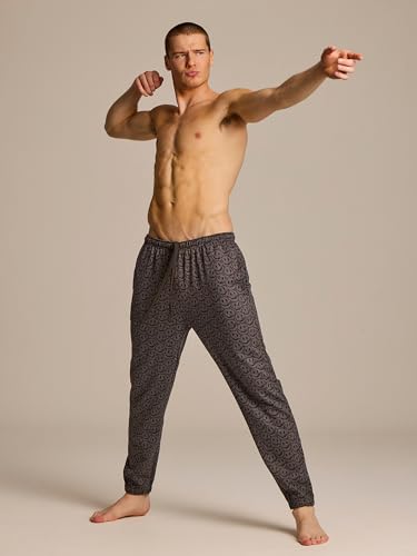 JOE BOXER Allover Smiley Face Mens Pajama Pants, Mens Lounge Pants with Pockets, French Terry Jogger Sweatpants for Men3