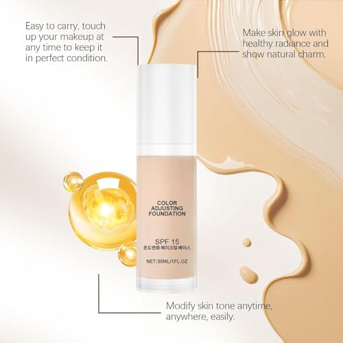 Luxe Color Correcting Foundation, termoresponsywny podkład w płynie, nawilżający, średni do pełnego krycia, dopasowuje się do odcienia skóry, lekka tekstura dla skóry dojrzałej (3 szt.)