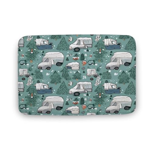 HighonHi Bath Mat Garbage Truck Bath Mats Car Trucks Vehicle Cartoon Kids Coral Velvet Door Mats Plush Bathroom Decor Mat Non-Slip Soft Absorbent Bathmat 20