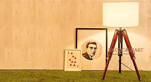 NAUTICALMART Classical Designer Chrome Finish Wooden Tripod Table LAMP