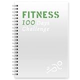 Harphia Cuaderno de seguimiento de fitness de 100 días, diario de entrenamiento para hombres y mujeres, A5 (5.5 x 8.2 pulgadas), planificador de registro de entrenamiento para seguimiento, progreso en