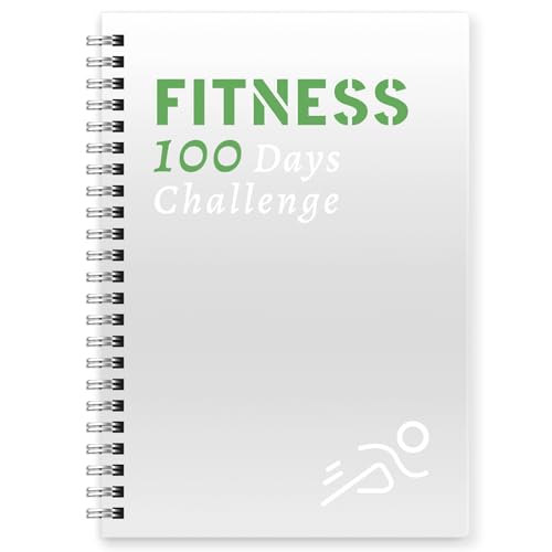 Harphia Fitness Journal Workout Planner 100 Days Challenge Fitness Tracker Notebook, Journal Fit for all people who work out ,A5(5.5" x 8.2") Workout Log Book Planner for Tracking, Progress in Home, Gym