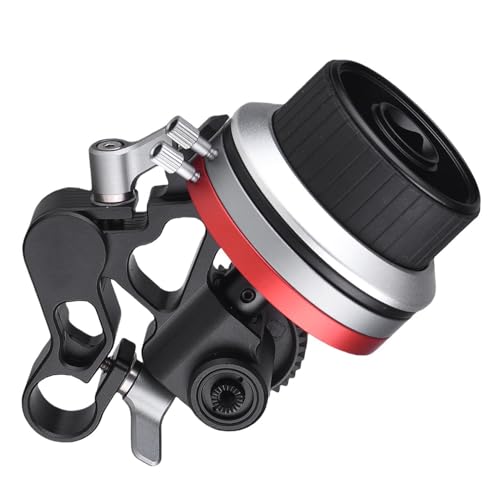 Plyisty Follow Focus with AB Stops, Adjustable Damping Aluminum Alloy Focus Puller for DSLR Mirrorless Cameras, 15mm Rod Clamp and 225 Degrees Angle Adjustment