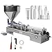 TFCFL Pneumatic Paste Liquid Filling Machine 100-600ml/3.38-20.29oz, Vertical Single Head Filling Machine, Stainless Steel 110v Filling Equipment with 40l Hopper