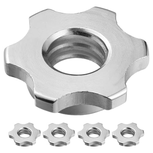 Hemobllo 5pcs Barbell Lock Collars Slip Nut Buckles for Dumbbell Bars Cast Construction for Stability and Safety During Workouts