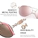 FENCHI Classic Aviator Sunglasses for Women Mirrored Lens Chain Arms Half Rim Metal Frame Sun Glasses UV 400 Protection 60mm