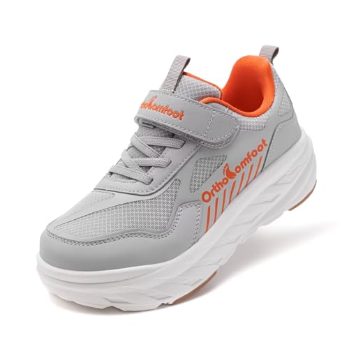 Boys Girls Kids Arch Support Diabetic Wide Toe Walking Shoes: Outdoor Flat Feet Plantar Fasciitis Orthotic Tennis Shoes