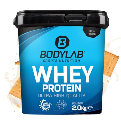 Bodylab24 Whey Protein Powder Galleta de mantequilla 2kg, polvo rico en proteína, la proteína de suero puede promover la construcción de músculo, con 80% de proteína, sin aspartamo