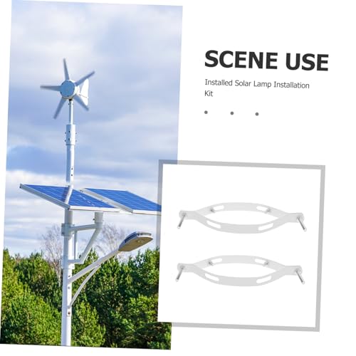 Alumbrado público exterior brazo extensor soporte poste de luz solar kit de hierro 3