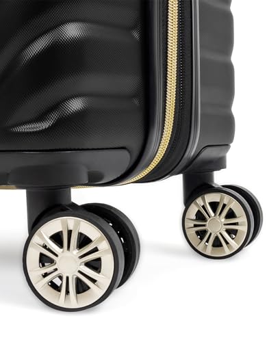 Kenneth Cole REACTION Madison Square Lightweight Hardside Chevron Expandable Spinner Luggage, Black, 20-Inch Carry On
