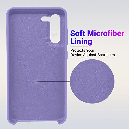 Image of LIRAMARK Liquid Silicone Soft Back Cover Case for Samsung Galaxy S21 FE 5G (Lavender)