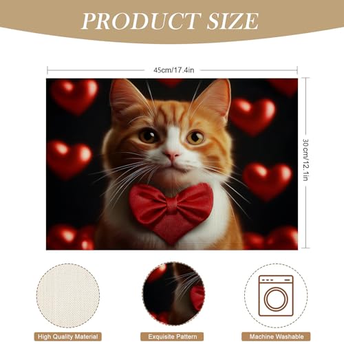 Set de table antidérapant et résistant à la chaleur chat orange - 8