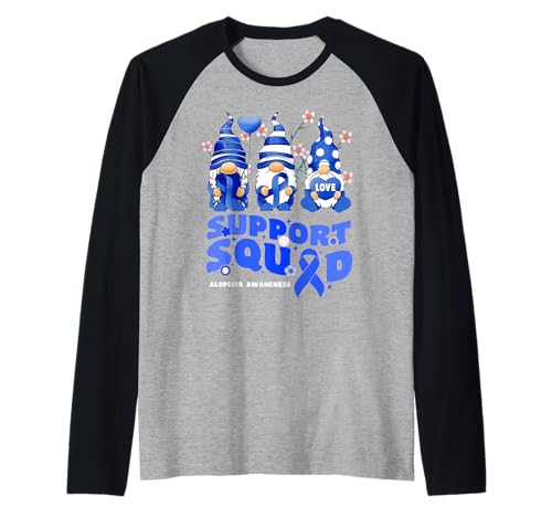 Support Squad - Cinta de gnomo para concienciación de alopecia Camiseta Manga Raglan