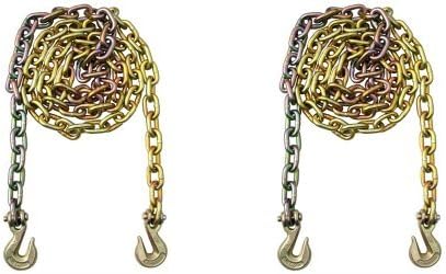 2 pack 5/16" x 20' G70 Tow Chain Binder Tie Down Flatbed Truck Trailer Chain