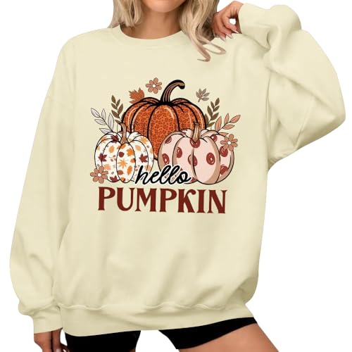 Hello Pumpkin Sweatshirt Hello Pumpkin Hoodie Graphic Sweatshirts Casual Crew & Hooded Neck Long Sleeve Tops3