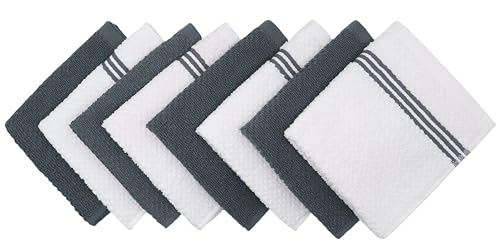 Mia'sDream Dish Rags Dish Cloths for Washing Dishes, Set of 8, Cotton Cleaning Rags Wash Cloths, Hand Towels Dish Towels for Drying Dishes, 12