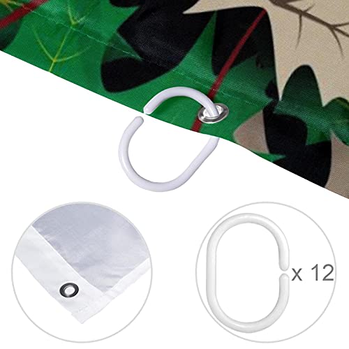 Rideau de douche feuilles d'érable imperméable 183x183cm grand format multicolore - 5
