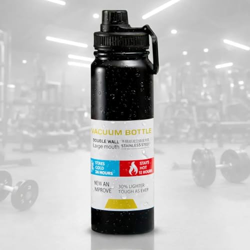 Garrafa Térmica 800ml Inox a Vácuo Parede Dupla Mantém Bebidas Geladas e Quentes Tampa com Alça Ideal para Academia e Escritório