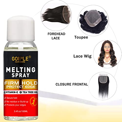 Lace Melting and Holding Spray Glue-Less Hair Adhesive for Wigs, Lace Bond Adhesive Spray Wig Spray for Closure Wigs Extensions, Wig Melting Spray Strong Natural Forming Hold Protect Edges