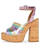 Steve Madden Women's Delvina Heeled Sandal, Multi, 8