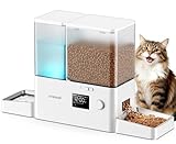 oneisall Automatic Cat Feeder and Water Dispenser, Cat Food Dispenser 36Cups/8.5L, 2-in-1 Large Capacity 5L Cat Feeder and 3.5L Gravity Water Dispenser for Pets, Timed Cat Feeder for Dry Food